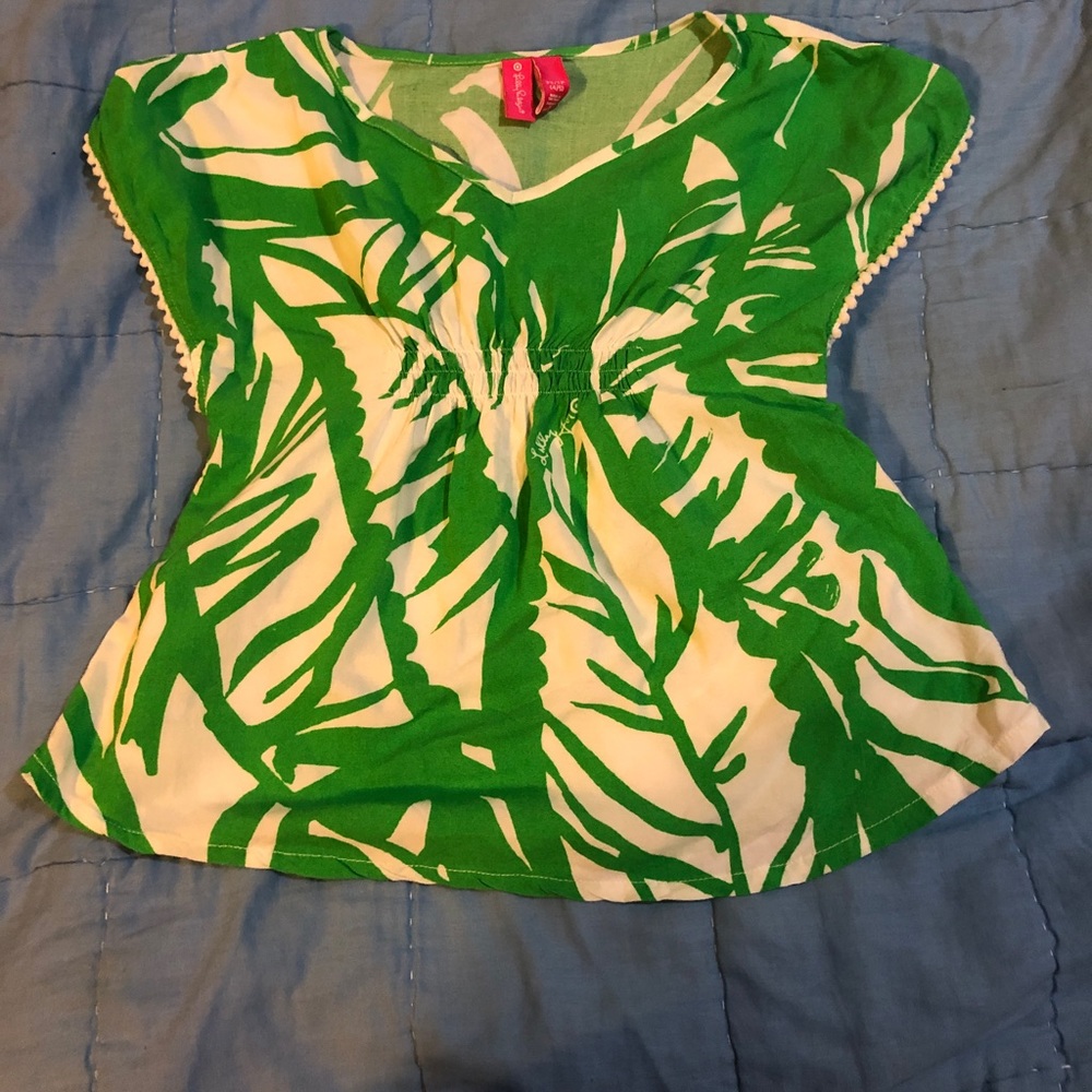Lilly Pulitzer for Target. Girls. Size XS (4/5). Green and White Swim Coverup